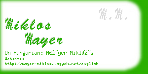 miklos mayer business card